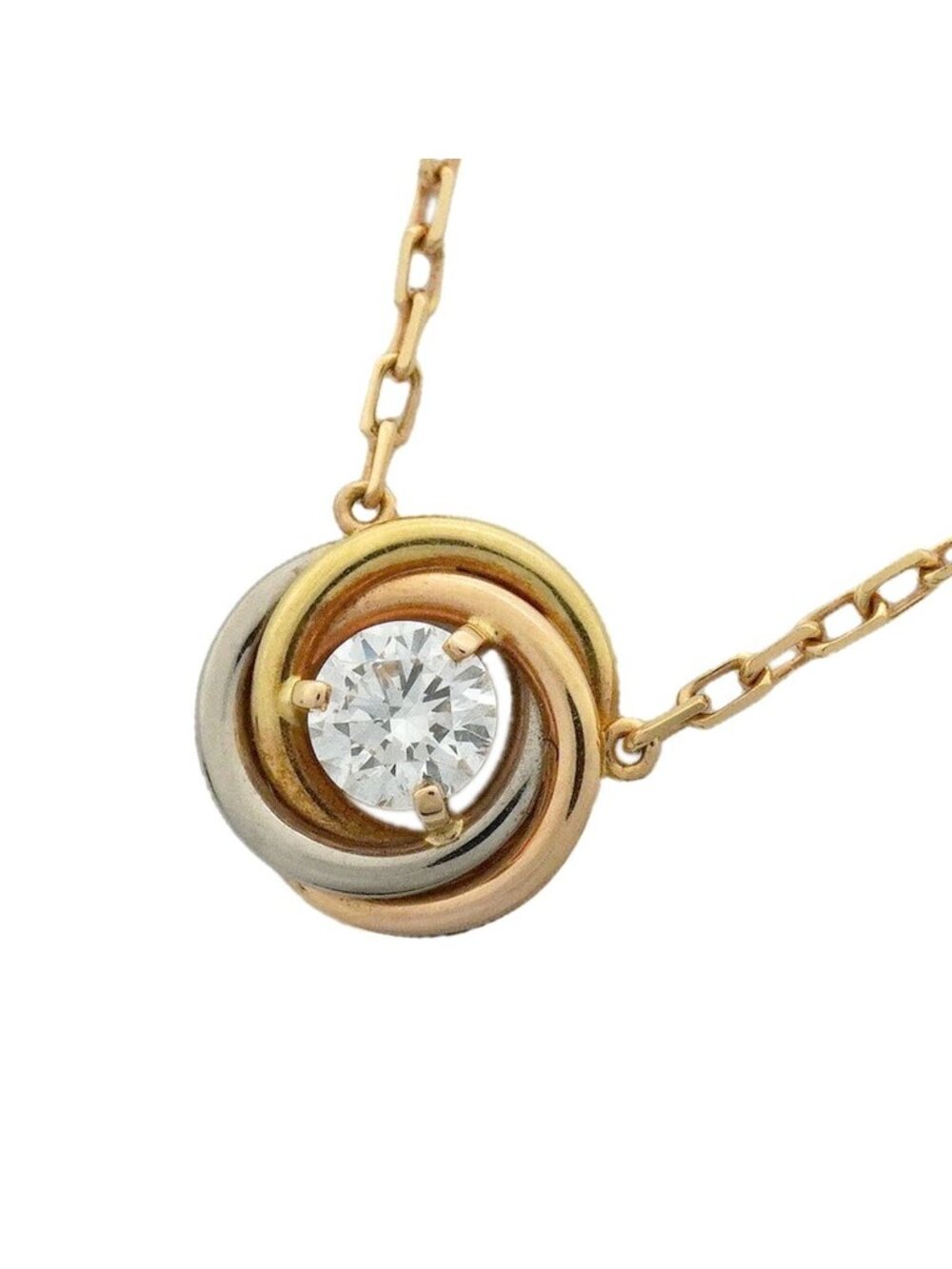 Cartier Necklace Trinity Yellow Gold 18k White 18k Pink Diamond